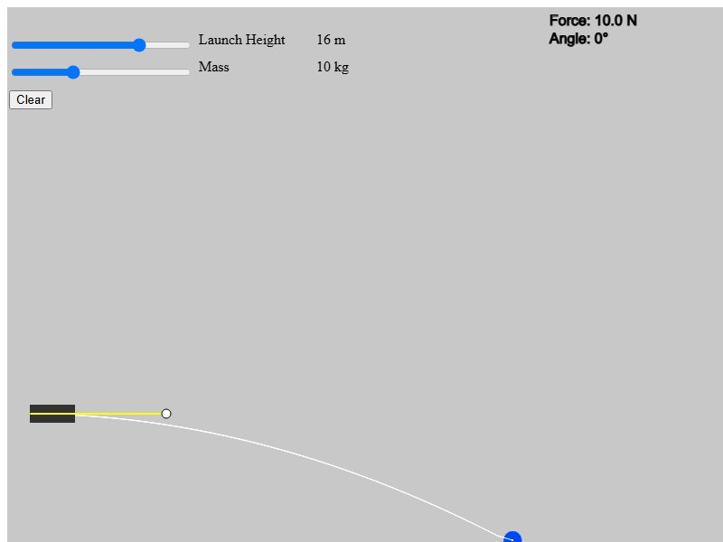Screenshot of Physics Projectile Motion Simulator